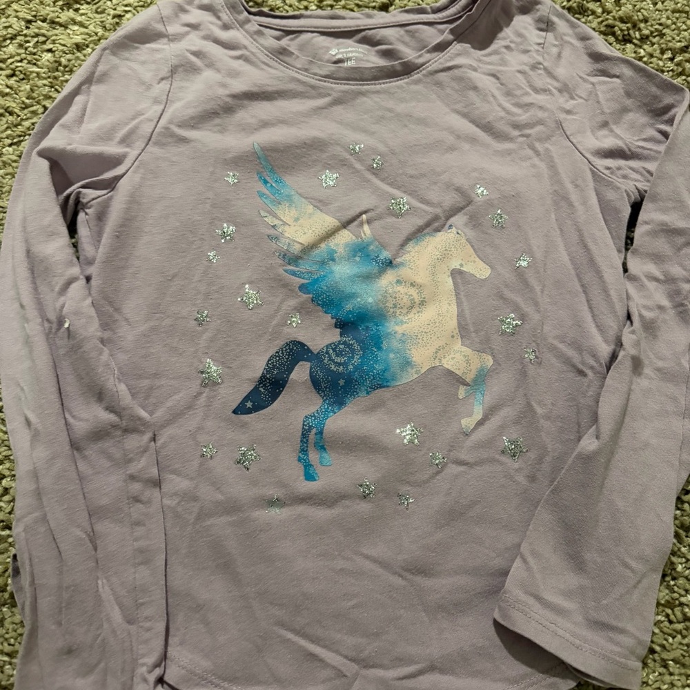 Garanimals Lavender Long-Sleeve Tee with Blue and Cream Pegasus
